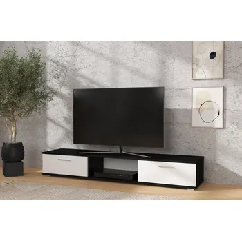 Televizní stolek Nábytek PEGAS s.r.o. RTV SELLA Černá Mat+Bílá Mat