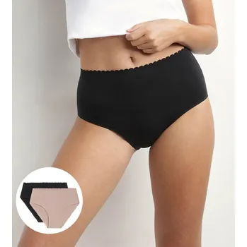 Dámské spodní prádlo Dámské boxerky 2ks DIM BODY TOUCH HIGHWAIST BRIEF - DIM - černá S