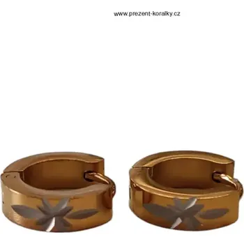 Náušnice Ocelové náušnice zlaté kroužky (Náušnice ocel zlato - stříbrné)