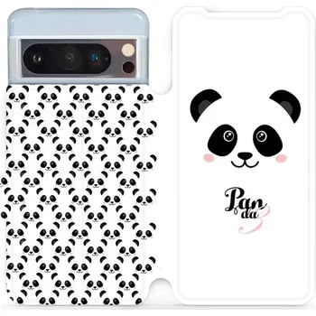 Pouzdro na mobilní telefon Flipové pouzdro Mobiwear - Google Pixel 8 Pro - M030P Panda Amálka (Knížkové flip pouzdro, obal, kryt na mobil Google Pixel 8 Pro - M030P Panda Amálka, materiál Umělá kůže + TPU - ochrana 360°, stojánek, silikonová vanička, magnetické zavírání)