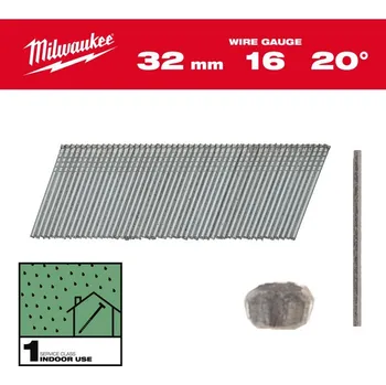 Hřebík Hřebíky MILWAUKEE 16G/20°/38mm G/SC1 - 2000ks