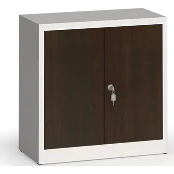 Policová skříň Alfa 3 Svařované skříně s lamino dveřmi, 800 x 800 x 400 mm, RAL 7035/wenge