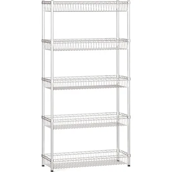 Dílenský regál B2B Partner Drátěný regál s košovými policemi, 1800 x 900 x 350 mm, 5 polic