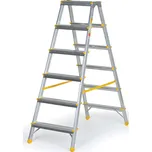 B2B Partner Oboustranné hliníkové schůdky ALVE EUROSTYL, 2x6 stupňů, výška 1,26 m