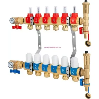 rozdělovač topení Rozdělovač podlahového topení 3 okruhy s termometry