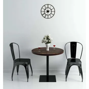 Jídelní stůl vidaXL Bistro stůl MDF a ocel kulatý 80 x 75 cm [245610] Barva: Tmavě popelavá