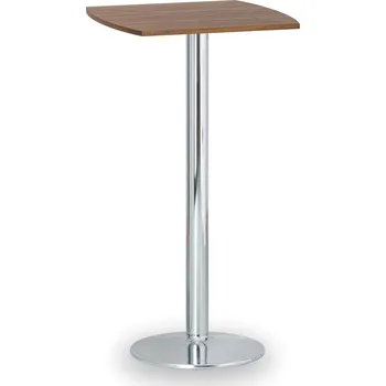 Zahradní stůl B2B Partner Koktejlový stůl OLYMPO II, 660x660 mm, chromovaná podnož, deska ořech