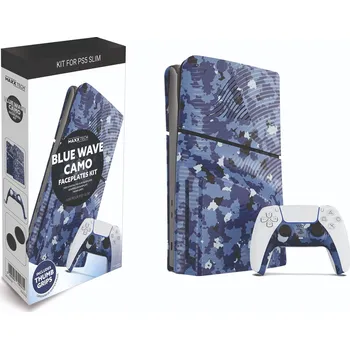 Hra pro PlayStation 5 Kryt na herní konzoli Maxx Tech PS5 Slim Faceplates Kit - Blue Wave