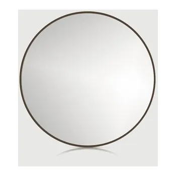 Zrcadlo Kulaté zrcadlo do koupelny v rámu Cordia Round line mirror Ø 100 cm v hnědém rámu R1000RAL8014_