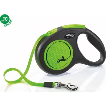 Vodítko pro psa flexi New Neon Tape (pásek) zelené, velikost M