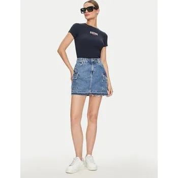 Dámská móda Guess Džínová sukně W4YD52 D5B65 Modrá Regular Fit 26
