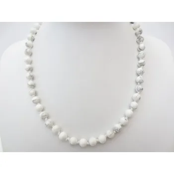 Drahý kámen Mani Bhadra Mani Bhadra Náhrdelník s drahými kameny Howlit (korálky Ø 10 mm)