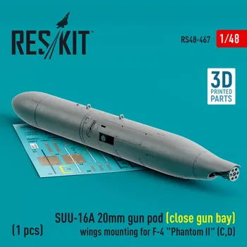 Plastikový model Reskit 1/48 SUU-16A 20mm gun pod (closed) wings mounting