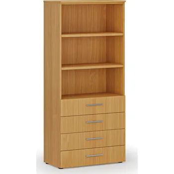 B2B Partner Kancelářská skříň se zásuvkami PRIMO WOOD, 800 x 420 x 1781 mm, buk