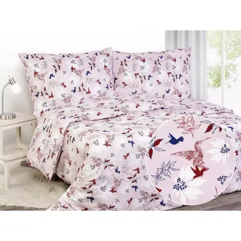 Povlečení Bavlněné povlečení - kolibříci a květy 240x200+2ks 70x90