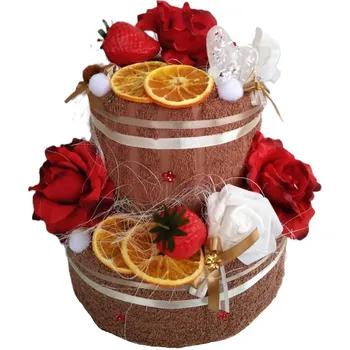 Veratex Textilní dort dvoupatrový růžičky