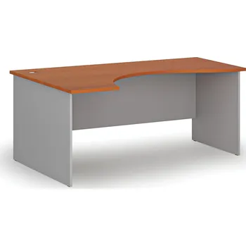 Nábytek B2B Partner Ergonomický kancelářský psací stůl PRIMO GRAY, 180x120 cm, levý, šedá/třešeň