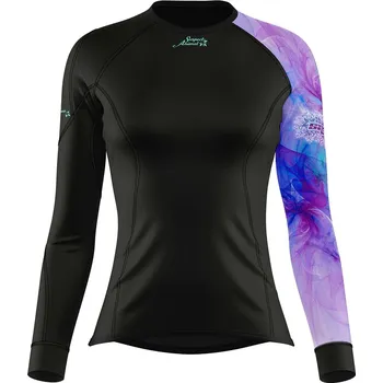 Dámské termoprádlo Dámské funkční triko s dlouhým rukávem PURPLE černá Bamboo Thermo - Fialová / S
