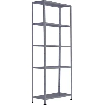 Dílenský regál B2B Partner Policový regál 1760x750x300 mm, 5 polic, nosnost police 75 kg, RAL 7031