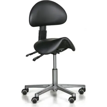 B2B Partner Pracovní židle SHAWNA, sedák ve tvaru sedla, měkká kolečka, černá