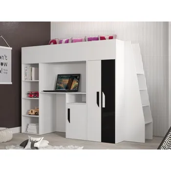 Dětská postel Multifunkční patrová postel pro 1 – Party 15 Barevné provedení: bílá/černá