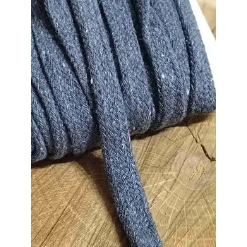 Šňůra plochá / dutinka šíře 10 mm šedá tmavá