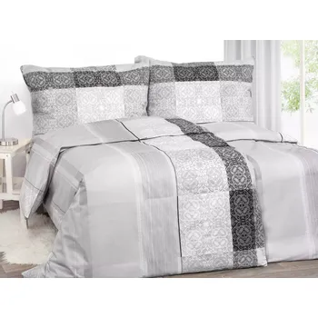 Povlečení Bavlněné povlečení - šedo-černý zámecký vzor 140x200+70x90