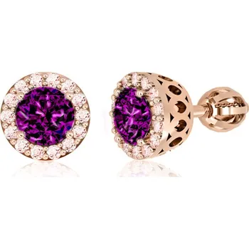 Šperk Couple, Honosné peckové náušnice Sari, růžové zlato se zirkony, 585-66-3-0262.4C00.0.00.305.05