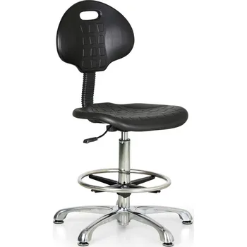 B2B Partner Pracovní židle PUR s kluzáky, vysoká, hliníkový kříž, černá