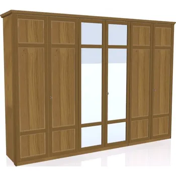 Šatní skříň Jitona Piano šatní skříň, 6 dveří, 2 zrcadla