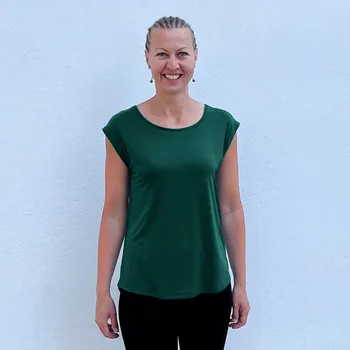 Bambusový Volný Top Easy Bez Rukávu Tmavě Zelený Dámský Velikost: M