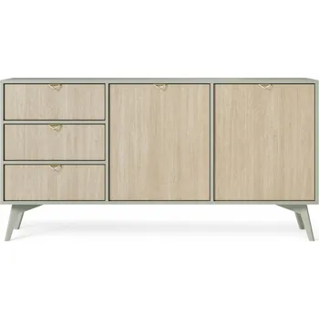 Komoda ArtPS Komoda TIMBER KSZ158 | béžová/zelená