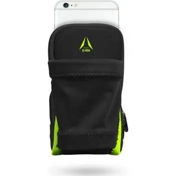 Univerzální držák telefonu na ruku SBS / do 5,7" / zapínání na zip / černá/zelená