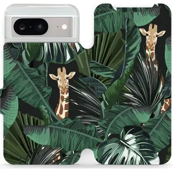 Pouzdro na mobilní telefon Flipové pouzdro Mobiwear - Google Pixel 8 - VP06P Žirafky (Knížkové flip pouzdro, obal, kryt na mobil Google Pixel 8 - VP06P Žirafky, materiál Umělá kůže + TPU - ochrana 360°, stojánek, silikonová vanička, magnetické zavírání)