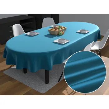 ubrus Saténový oválný ubrus polyesterový Satén LUX-050 Petrolejově modrý 50x100 cm