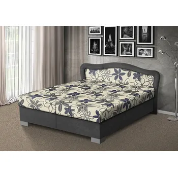 Postel Nabytekmorava Čalouněná postel s úložným prostorem SÁRA 180 typ roštu: POLOHOVACÍ, barva čalounění: ŠEDÁ/Mega 17 šedá