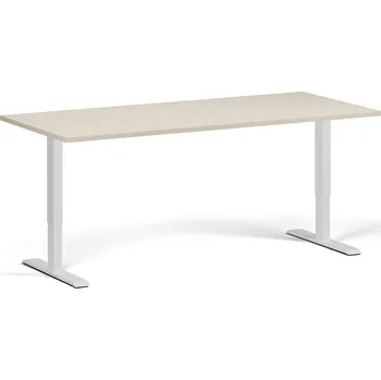 Psací stůl B2B Partner Výškově nastavitelný stůl, 180x80 cm, 2 motory, bílá podnož, bříza