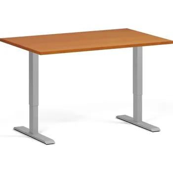 Psací stůl B2B Partner Výškově nastavitelný stůl, 120x80 cm, 2 motory, šedá podnož, třešeň