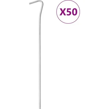 vidaXL Stanové kolíky 50 ks 23 cm Ø 4 mm pozinkovaná ocel [4009330]