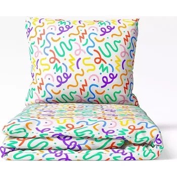 Povlečení Dětské bavlněné povlečení - barevné konfety - do postýlky 90x140+40x60