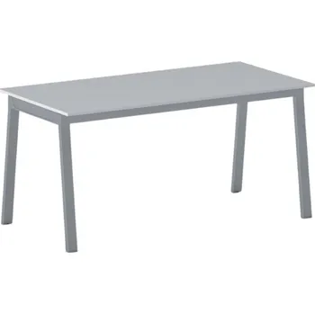 Psací stůl B2B Partner Jednací kancelářský stůl PRIMO BASIC, 160x80 cm, šedostříbrná podnož, šedá