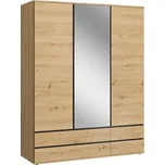 Skříň DYMAS 3D4S se zrcadlem, dub artisan +možnost VÝNOSU + vyzvednutí ZDARMA