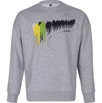 Cyklistická bunda HOLOKOLO mikina - PELOTON - šedá/vícebarevná 2XL