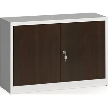 Policová skříň Alfa 3 Svařované skříně s lamino dveřmi, 800 x 1200 x 400 mm, RAL 7035/wenge