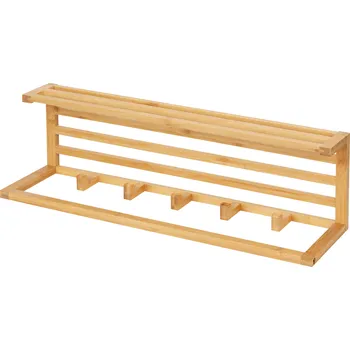 Wenko Bambusový kuchyňský organizér (bambusový nástěnný regál s háčky)