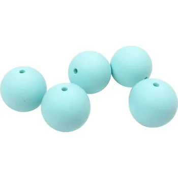 Dětské navlékací korálky Natana silikonové korálky mentolové 19 mm 5 kusů