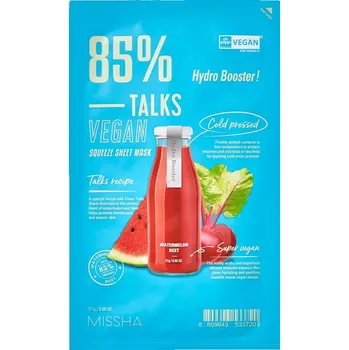 Pleťová maska Missha Talks Vegan hydratační pleťová maska, 27 g