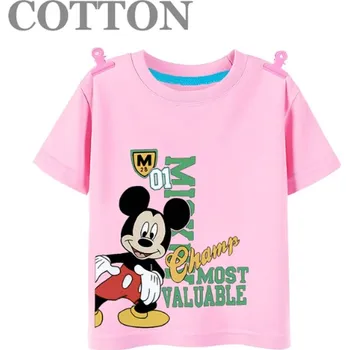 Dětské bavlněné tričko s potiskem Mickey Mouse Barva: růžová (styl 1), Velikost: 7-8 let