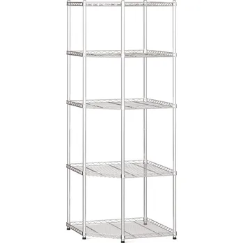 Dílenský regál B2B Partner Rohový drátěný regál, 1800 x 680 x 680mm, 5 polic