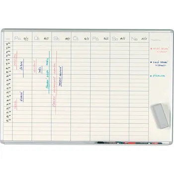 ekoTAB Týdenní plánovací tabule ekoTAB, 1000 x 700 mm, keramická